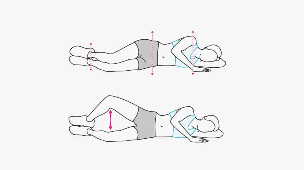 Illustration demonstrating hip strengthening exercises to help manage hip and knee pain.