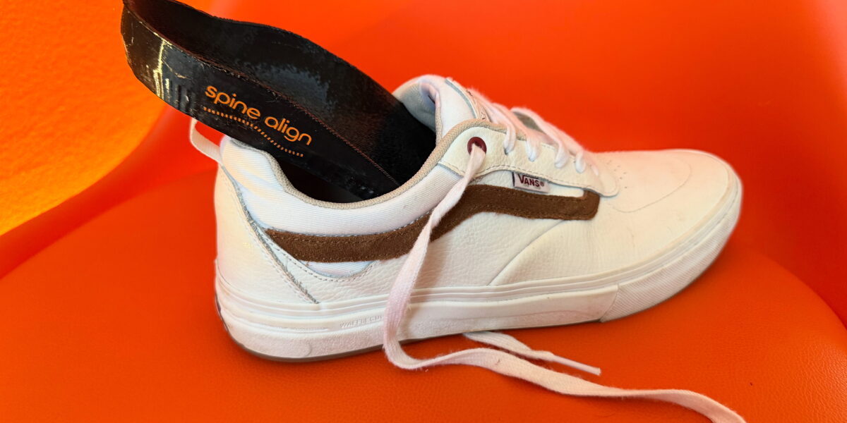 our custom insole, the spine align orthotic, built with your spine in mind