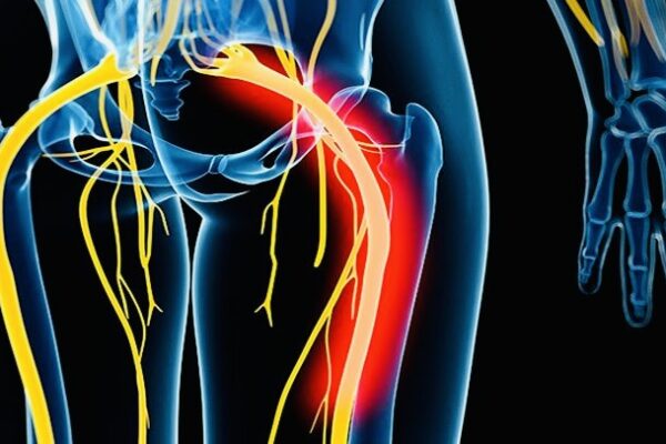 Lower back pain that radiates down both legs and hips